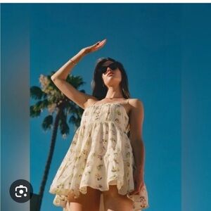 Urban Outfitters Honey Tiered Frocked Mini Dress Floral Flirty Beachy short mini